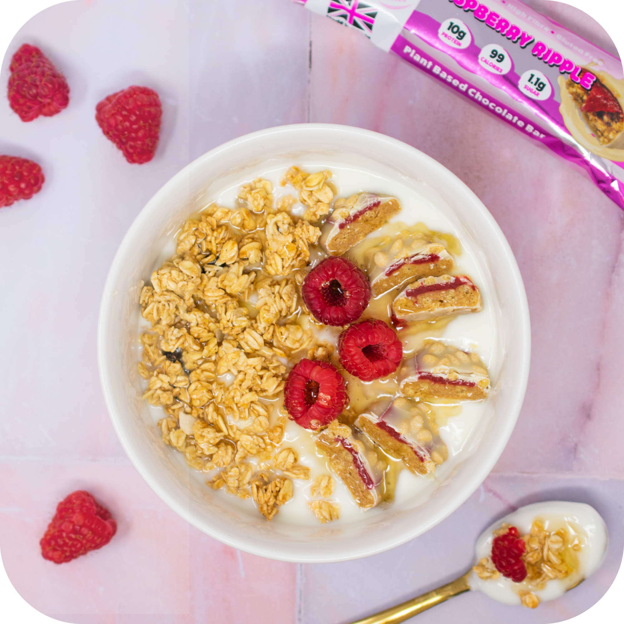 High Protein Raspberry Granola Recipe!