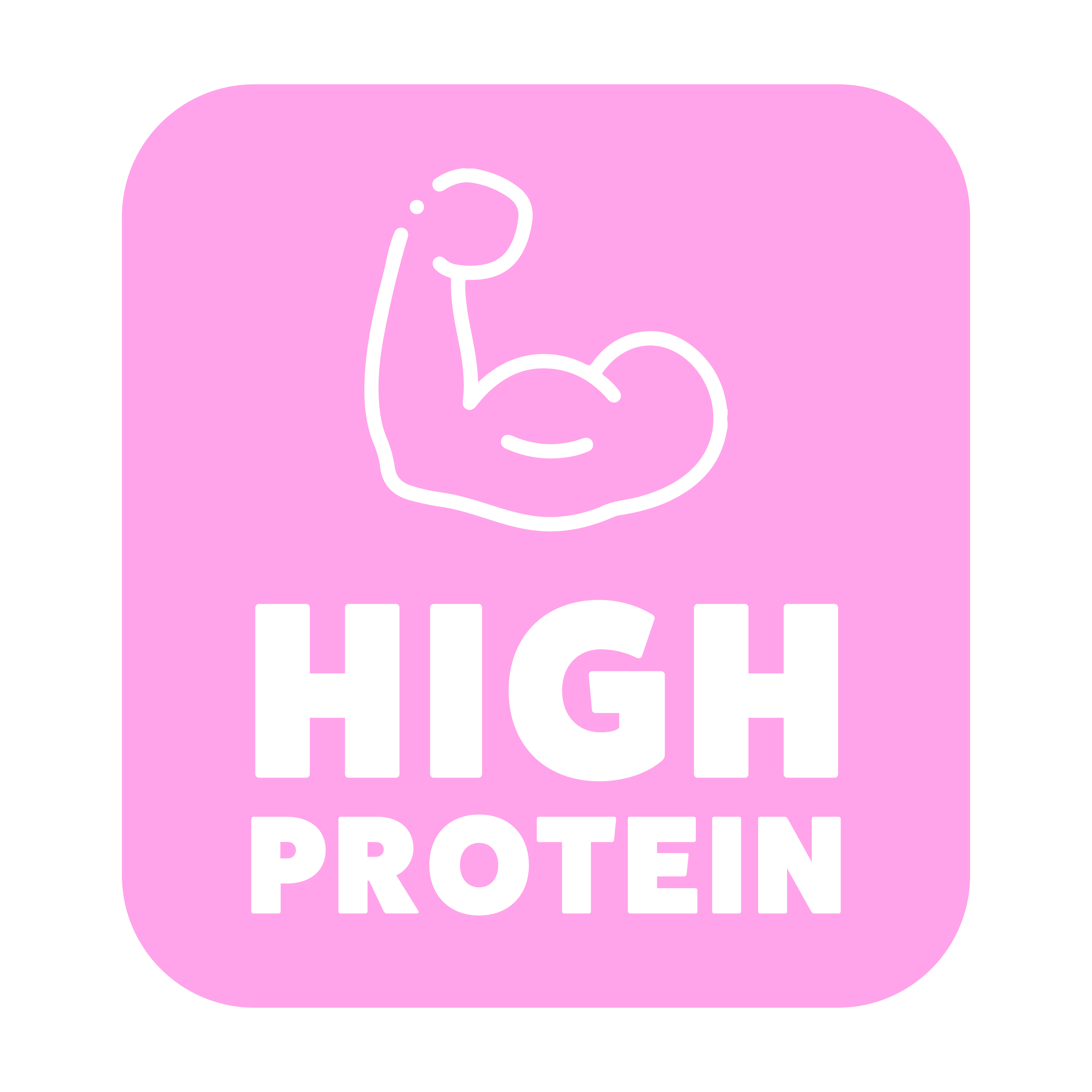 "High Protein" Icon with an illustration of a flexed muscle