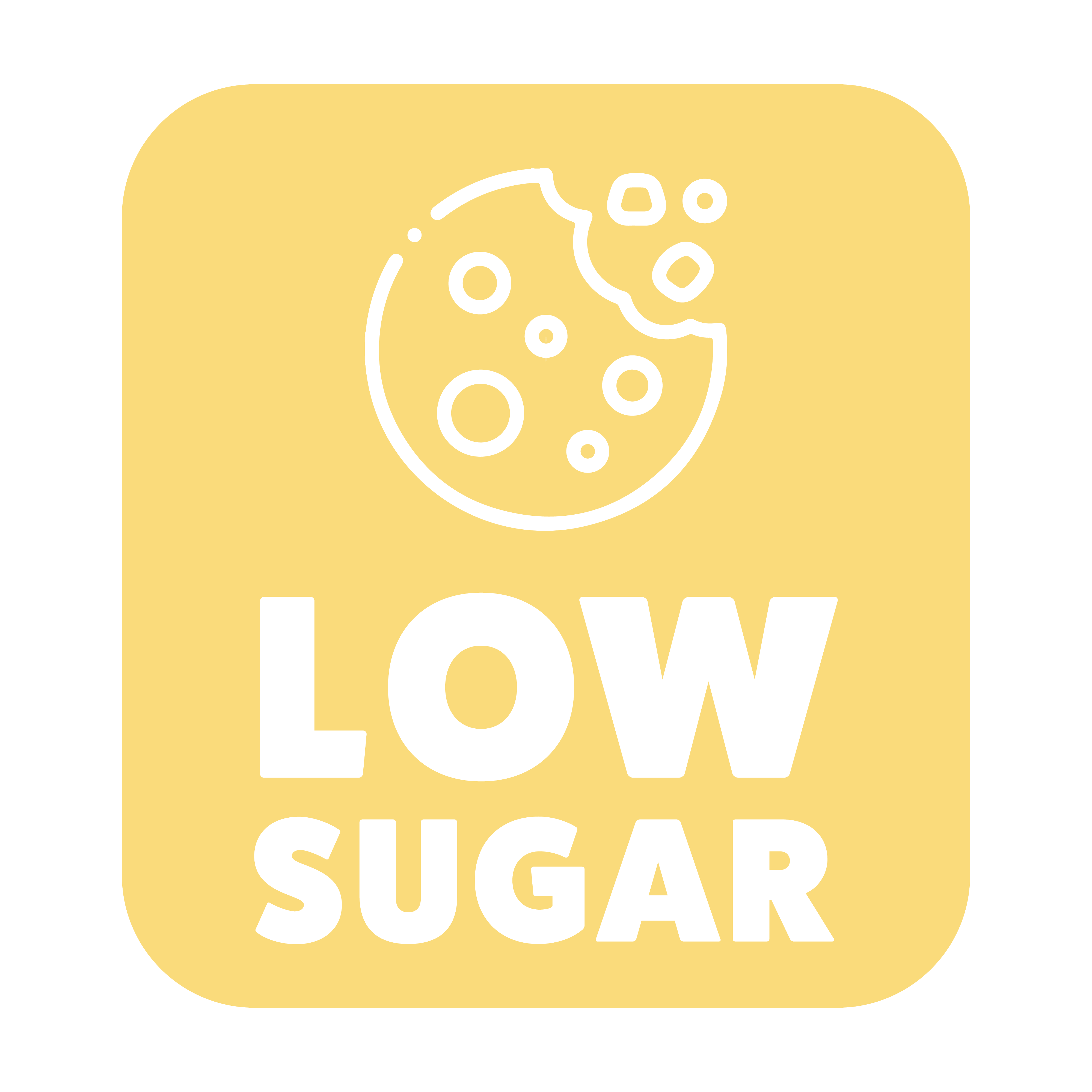 "Low Sugar" Icon with an illustration of a slow sugar snack